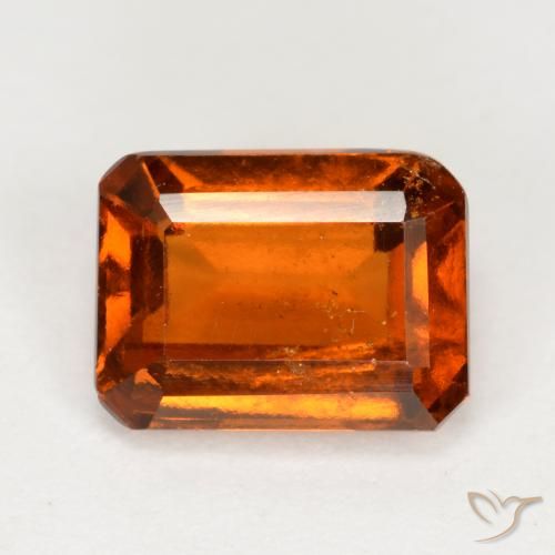 2.06ct Natürlicher rötlich-orange Hessonit-Granat, Smaragdschliff, VS-SI