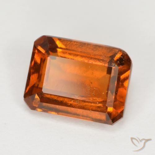 9,17 ctw natürlicher rötlich-orange Hessonit-Granat, Oktagonschliff, VS-SI