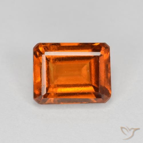 2.21ct Natürlicher rötlich-orange Hessonit-Granat, Smaragdschliff, VS-SI