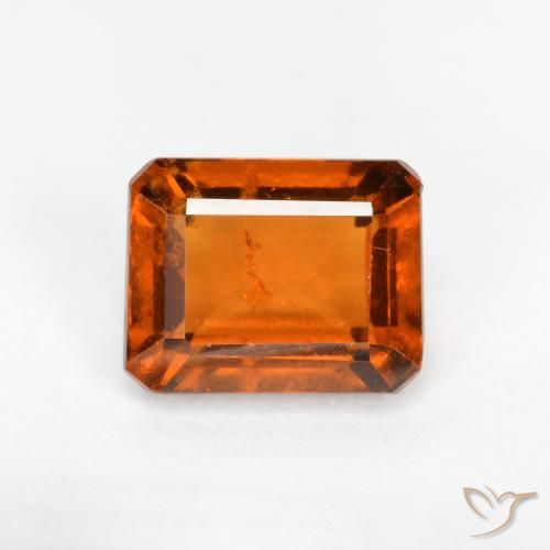 2.14ct Natürlicher rötlich-orange Hessonit-Granat, Smaragdschliff, SI