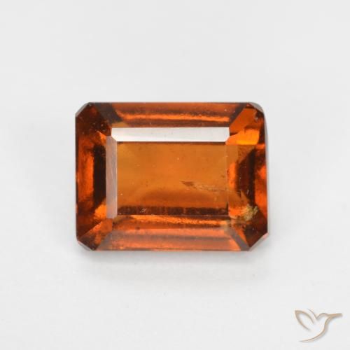 2.28ct Natürlicher tieforange Hessonit-Granat, Smaragdschliff, SI