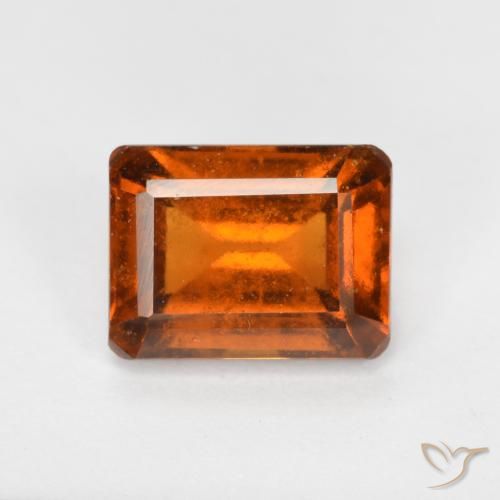 2.28ct Natürlicher rötlich-orange Hessonit-Granat, Smaragdschliff, VS-SI