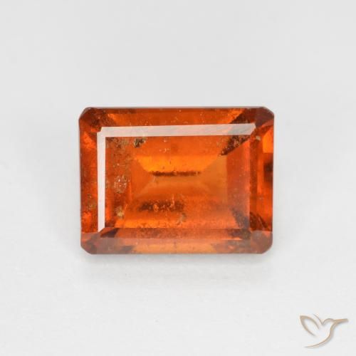 1.98ct Natürlicher Mittelorange Hessonit-Granat, Smaragdschliff, SI
