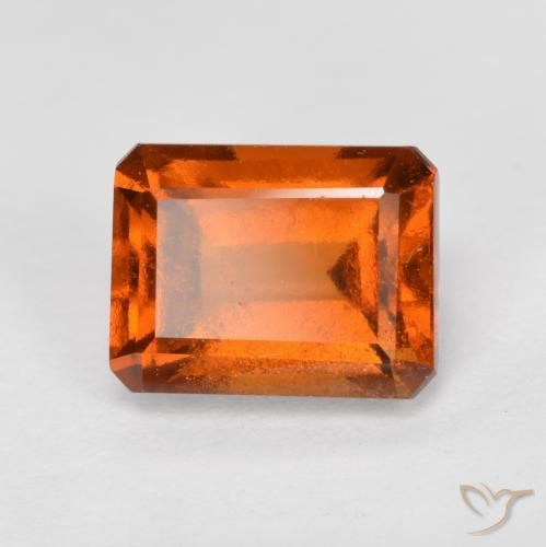 2.23ct Natürlicher Feuerorange Hessonit-Granat, Smaragdschliff, VS-SI