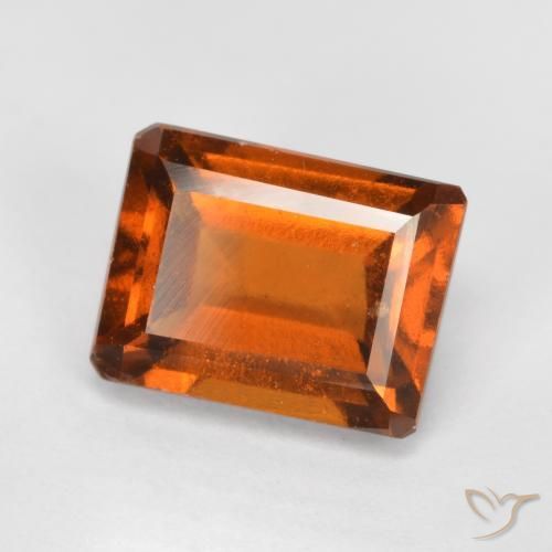2.17ct Natürlicher tieforange Hessonit-Granat, Smaragdschliff, VS-SI