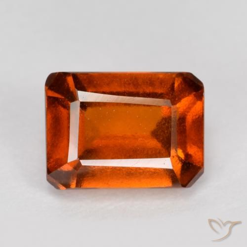 1.57ct Natürlicher Feuerorange Hessonit-Granat, Smaragdschliff, VS-SI