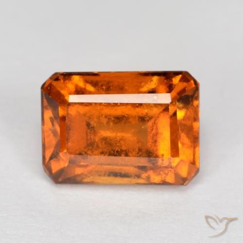 1.48ct Natürlicher Mitteldunkles Orange Hessonit-Granat, Smaragdschliff, SI