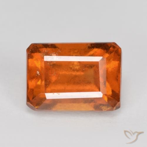 1.76ct Natürlicher tieforange Hessonit-Granat, Smaragdschliff, SI