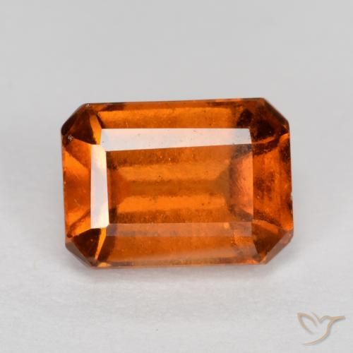 1.45ct Natürlicher Feuerorange Hessonit-Granat, Smaragdschliff, VS-SI