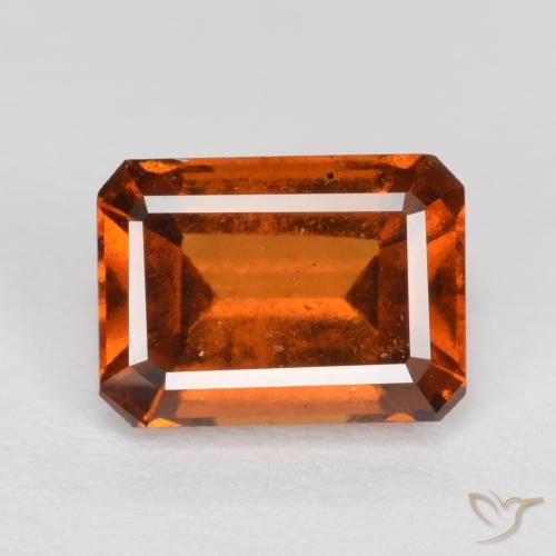 1.37ct Natürlicher Amber Orange Hessonit-Granat, Smaragdschliff, VS