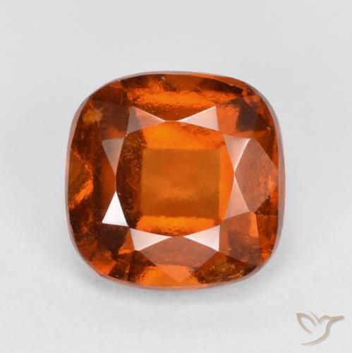 1.94ct Natürlicher rötlich-orange Hessonit-Granat, Kissen, VS-SI