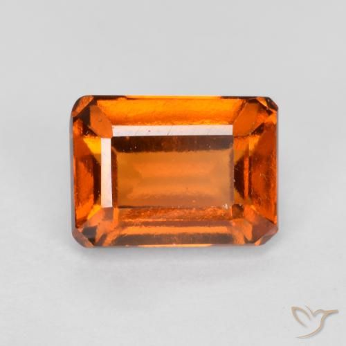 1.44ct Natürlicher Mittelorange Hessonit-Granat, Smaragdschliff, VVS-VS