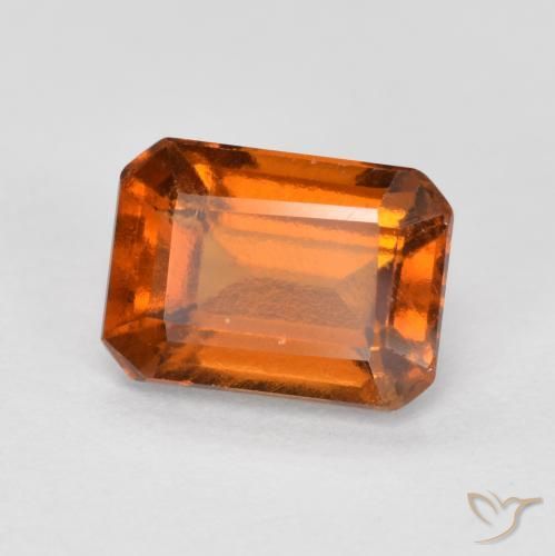1.34ct Natürlicher Mittelorange Hessonit-Granat, Smaragdschliff, VS-SI