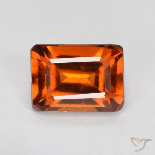 1.38ct Natürlicher Amber Orange Hessonit-Granat, Smaragdschliff, VVS-VS