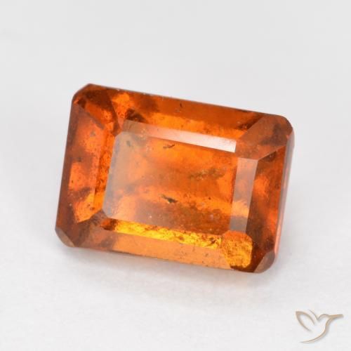 1.64ct Natürlicher Mittelorange Hessonit-Granat, Smaragdschliff, SI