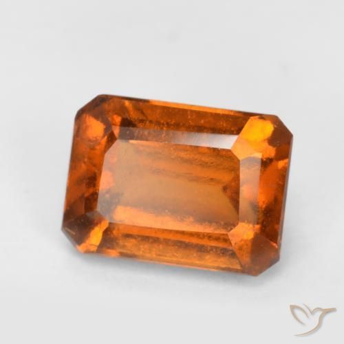1.40ct Natürlicher tieforange Hessonit-Granat, Smaragdschliff, VS-SI