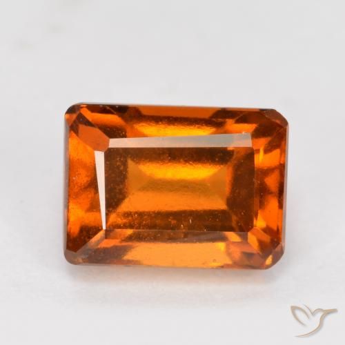 1.76ct Natürlicher tieforange Hessonit-Granat, Smaragdschliff, VVS-VS