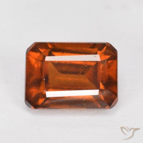 1.58ct Natürlicher tieforange Hessonit-Granat, Smaragdschliff, VVS-VS