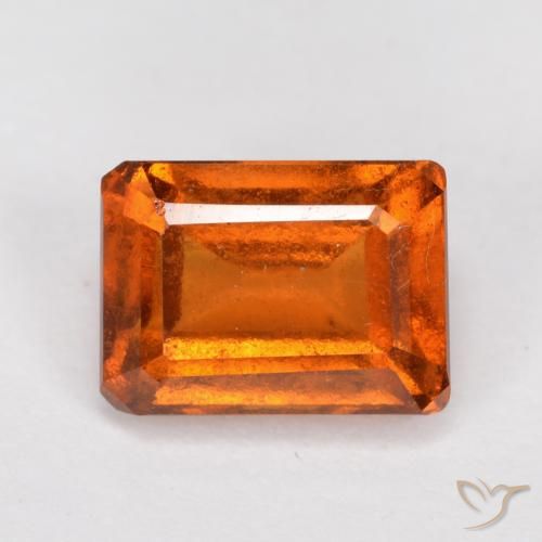 1.59ct Natürlicher Mittelorange Hessonit-Granat, Smaragdschliff, VS-SI