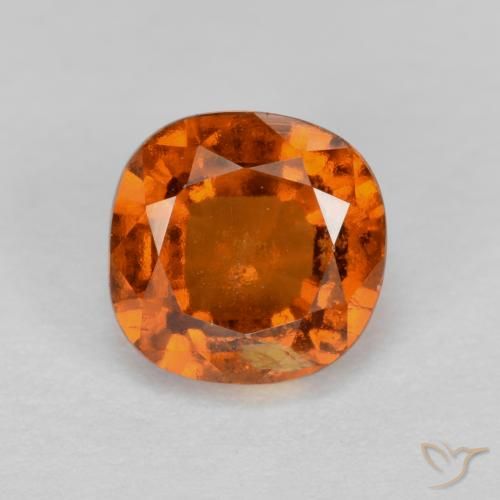 1.39ct Natürlicher tieforange Hessonit-Granat, Kissen, VS-SI