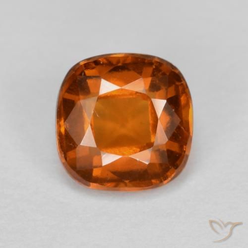 1.26ct Natürlicher rötlich-orange Hessonit-Granat, Kissen, VS-SI