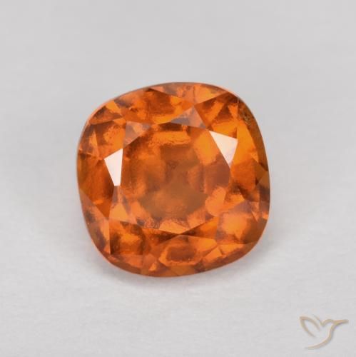 1.44ct Natürlicher tieforange Hessonit-Granat, Kissen, VS-SI