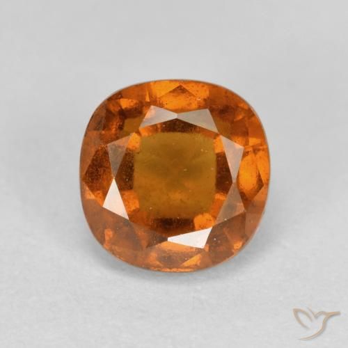 1.29ct Natürlicher tieforange Hessonit-Granat, Kissen, VS-SI