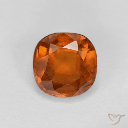 1.39ct Natürlicher tieforange Hessonit-Granat, Kissen, VS-SI