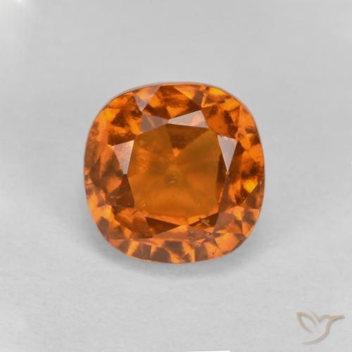 1.56ct Natürlicher tieforange Hessonit-Granat, Kissen, VS-SI