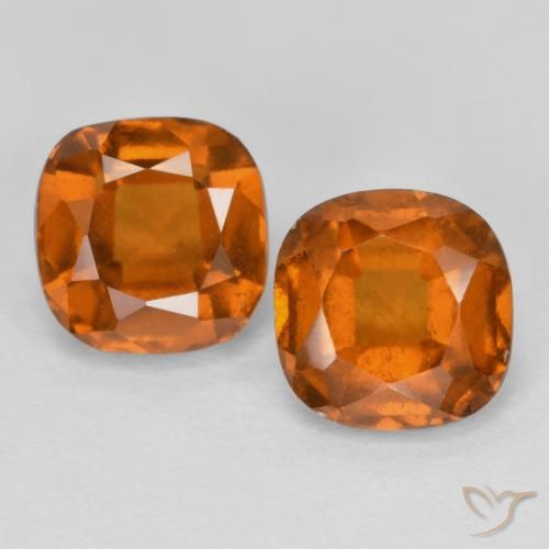 2.46ctw Natürlicher Mitteldunkles Orange Hessonit-Granat, Kissen, VS-SI