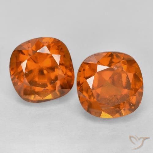 3.34 ct natürliche tieforange Hessonit-Granat-Edelsteine, Kissen, VS-SI