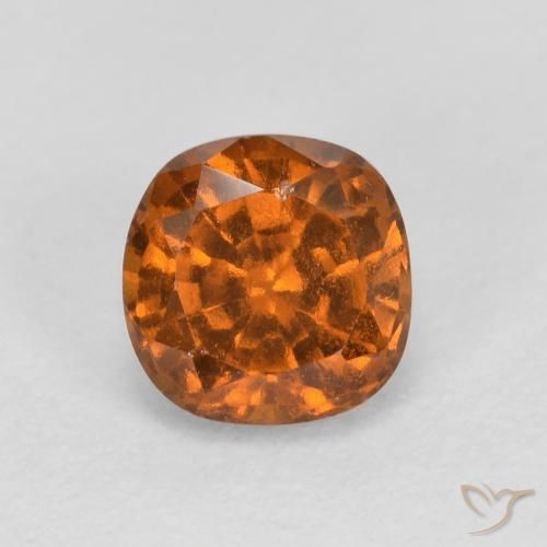 0.90ct Natürlicher tieforange Hessonit-Granat, Kissen, SI