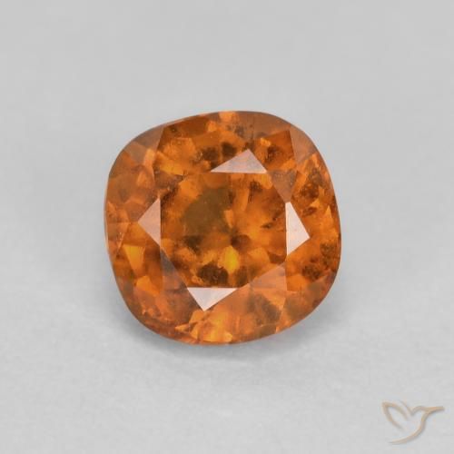 0.87ct Natürlicher Mitteldunkles Orange Hessonit-Granat, Kissen, SI