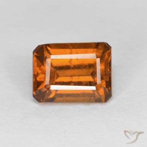 1.25ct Natürlicher Mittelorange Hessonit-Granat, Smaragdschliff, VS-SI