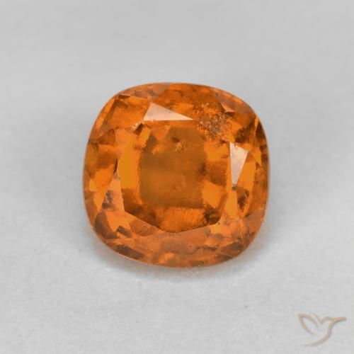 1.45ct Natürlicher tieforange Hessonit-Granat, Kissen, VS-SI