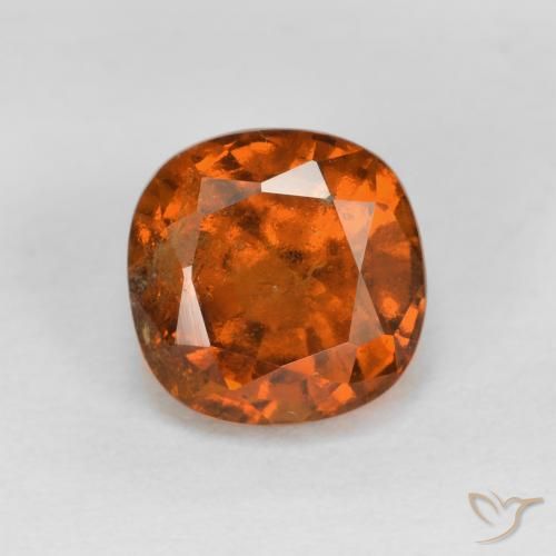 1.32ct Natürlicher Mittelorange Hessonit-Granat, Kissen, VS-SI