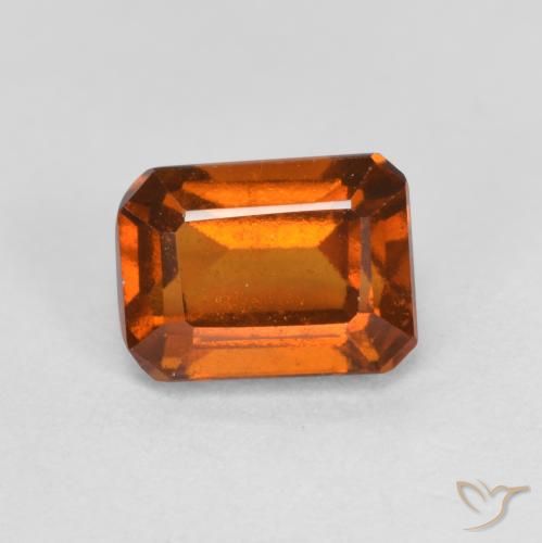 1.60ct Natürlicher tieforange Hessonit-Granat, Smaragdschliff, VS