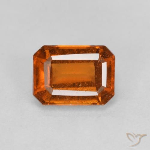 1.41ct Natürlicher Mitteldunkles Orange Hessonit-Granat, Smaragdschliff, VS