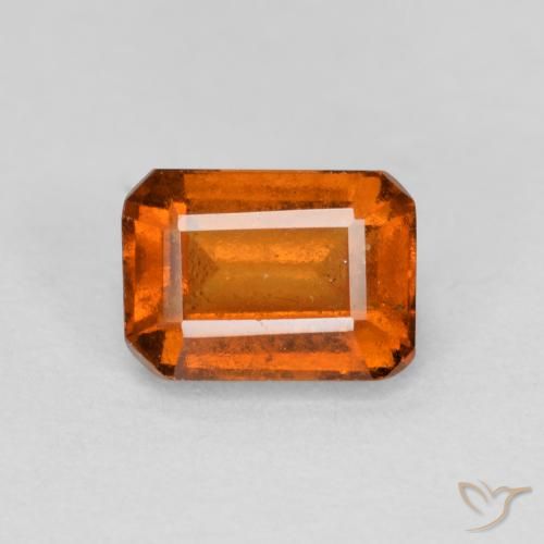 1.46ct Natürlicher tieforange Hessonit-Granat, Smaragdschliff, VS