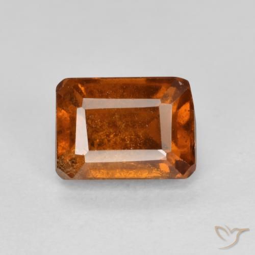 1.61ct Natürlicher tieforange Hessonit-Granat, Smaragdschliff, VS-SI