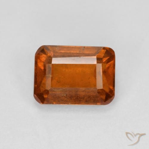 1.52ct Natürlicher Mitteldunkles Orange Hessonit-Granat, Smaragdschliff, VS-SI