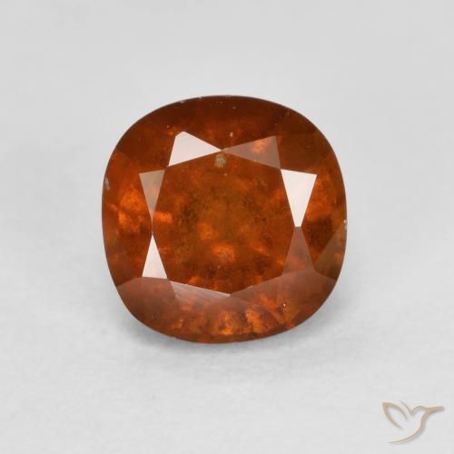 1.24ct Natürlicher Dunkelorange Hessonit-Granat, Kissen, VS-SI