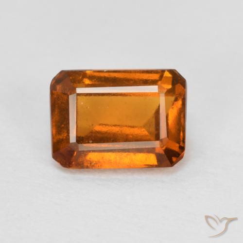 1.28ct Natürlicher Gelblich-orange Hessonit-Granat, Smaragdschliff, VS-SI