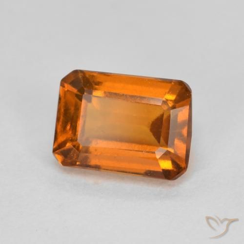 1.42ct Natürlicher Mitteldunkles Orange Hessonit-Granat, Smaragdschliff, VS