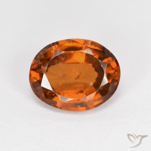 2.14ct Natürlicher Mitteldunkles Orange Hessonit-Granat, Oval, VS