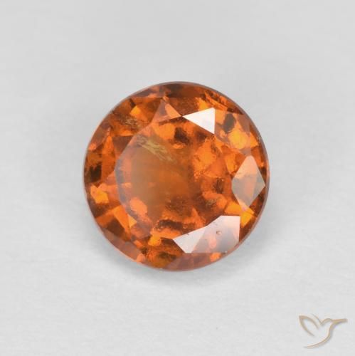 0.95ct Natürlicher Mitteldunkles Orange Hessonit-Granat, Runden, VS