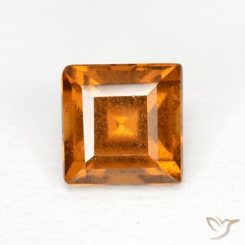 0.88ct Natürlicher orange-braun Hessonit-Granat, Quadrat, VS
