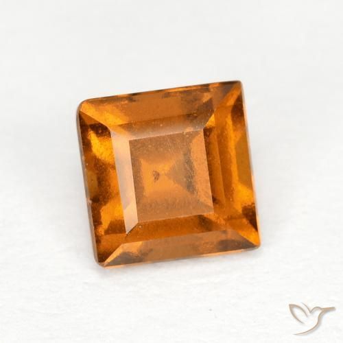 9,17 ctw natürlicher orange-braun Hessonit-Granat, Quadrat, VS