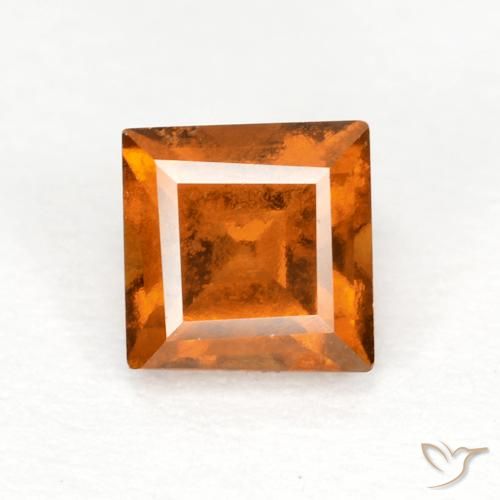 0.90ct Natürlicher tieforange Hessonit-Granat, Quadrat, VS