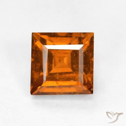 1.05ct Natürlicher Mitteldunkles Orange Hessonit-Granat, Quadrat, VS-SI
